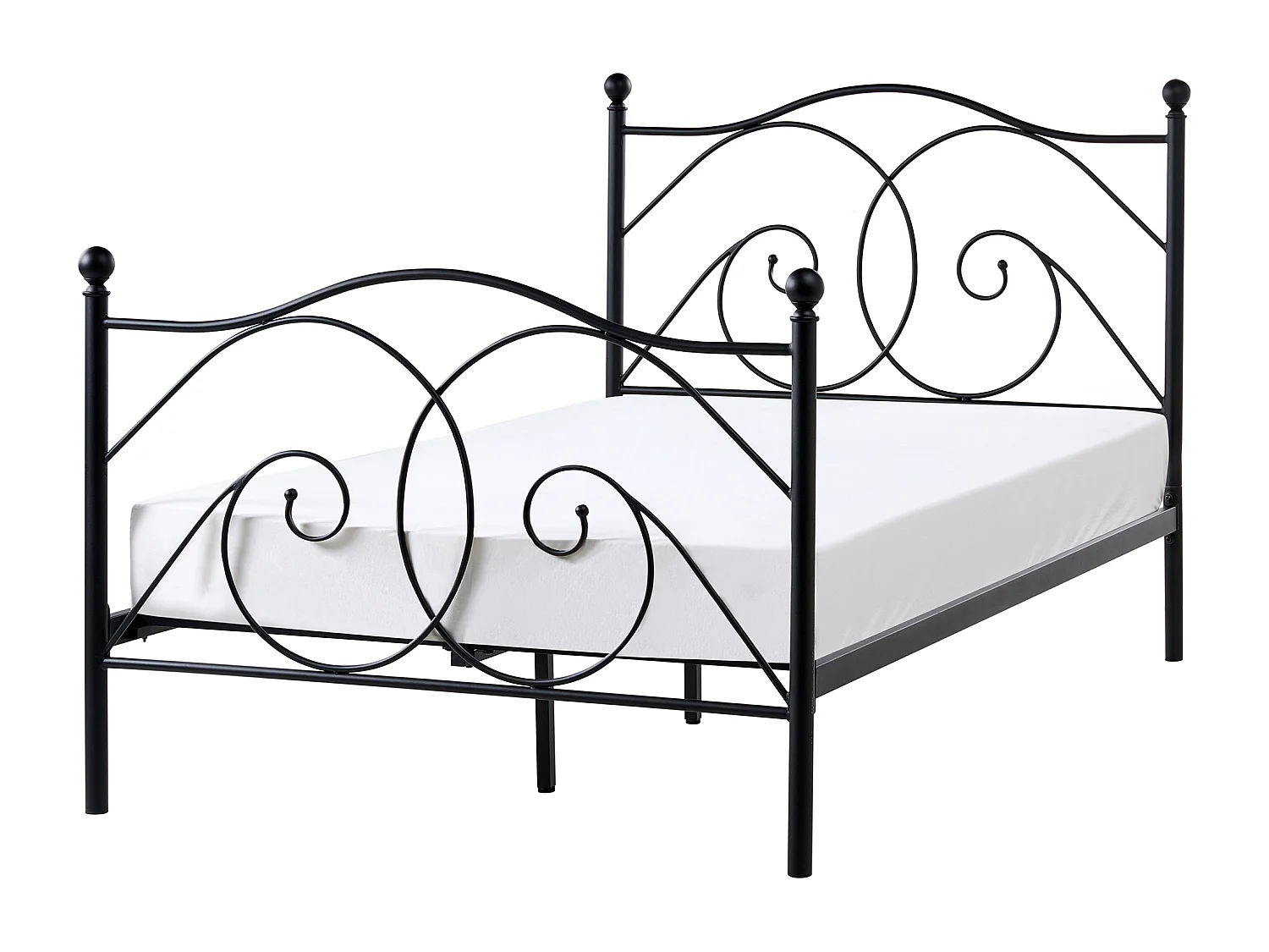 Lit avec sommier Métal DINARD 120 x 200 cm Noir