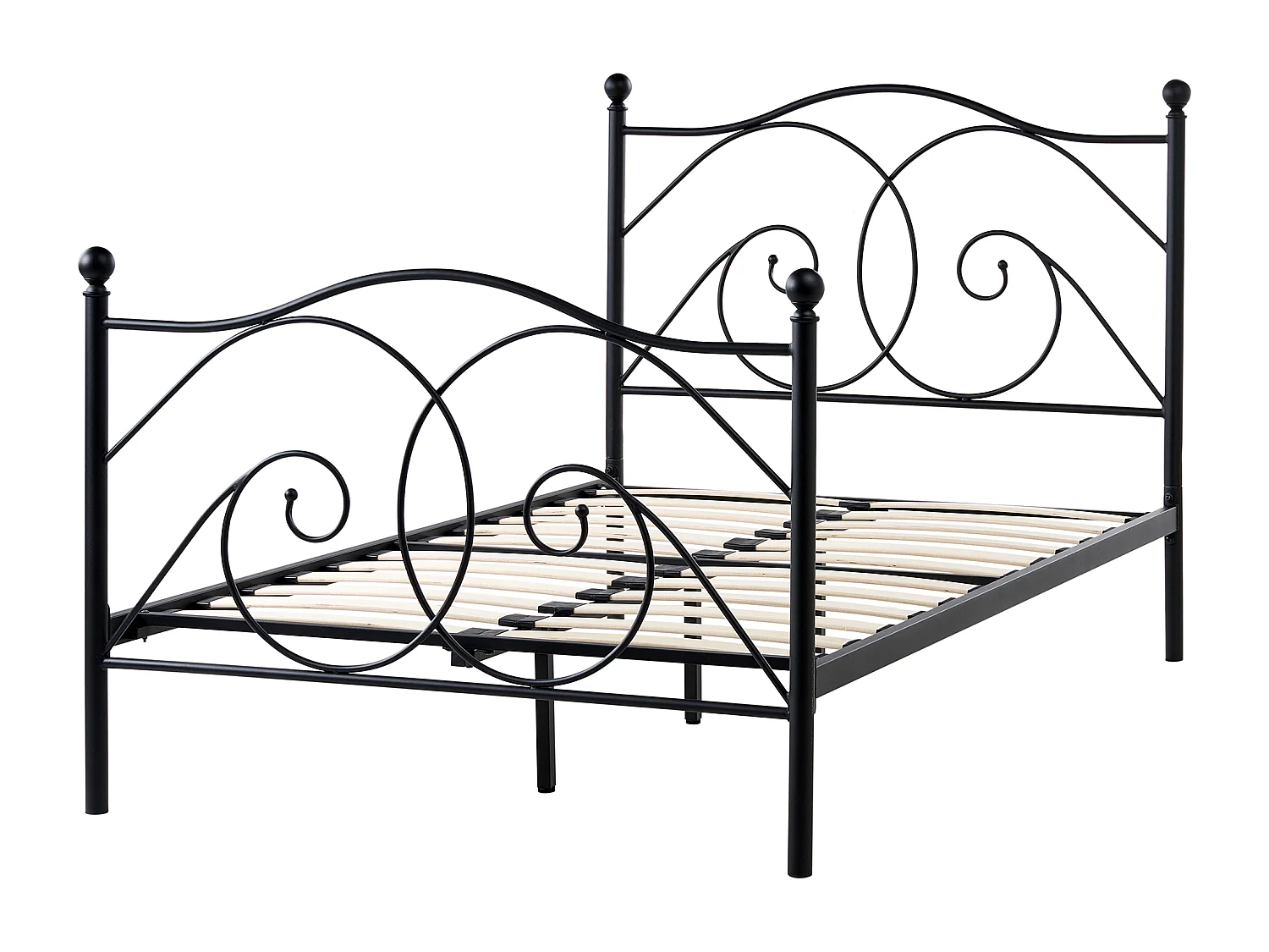 Lit avec sommier Métal DINARD 120 x 200 cm Noir