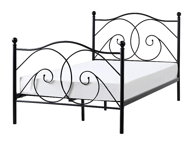 Lit avec sommier Métal DINARD 120 x 200 cm Noir