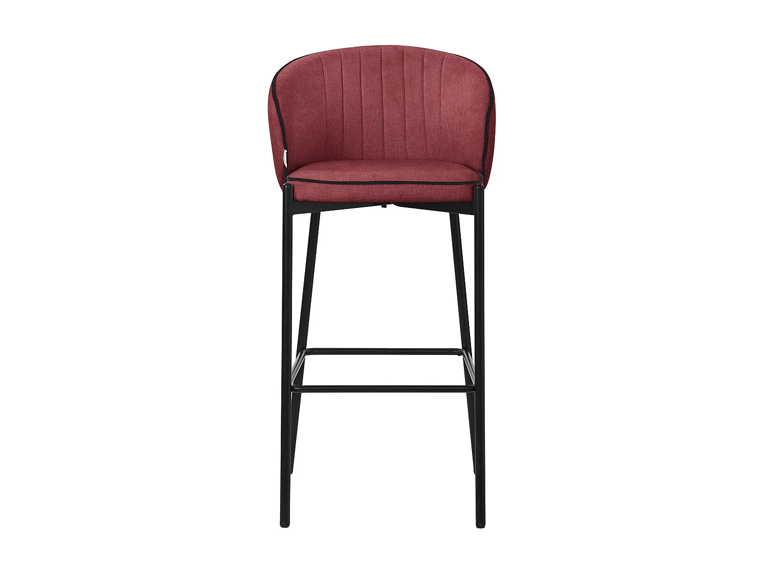 ML-Design 2x Taburetes de bar rojos con tapizado de tela, 76cm altura, sillas con respaldo y reposapíes, estructura metálica sillones para encimera