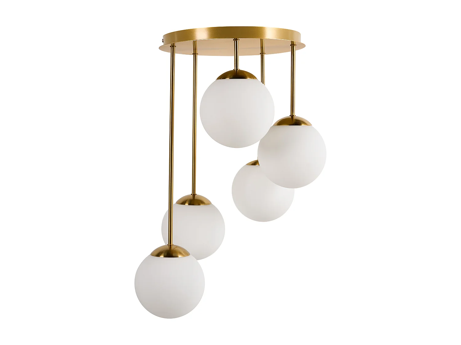 Lampes suspension à 5 lumières RIANA Métal Laiton