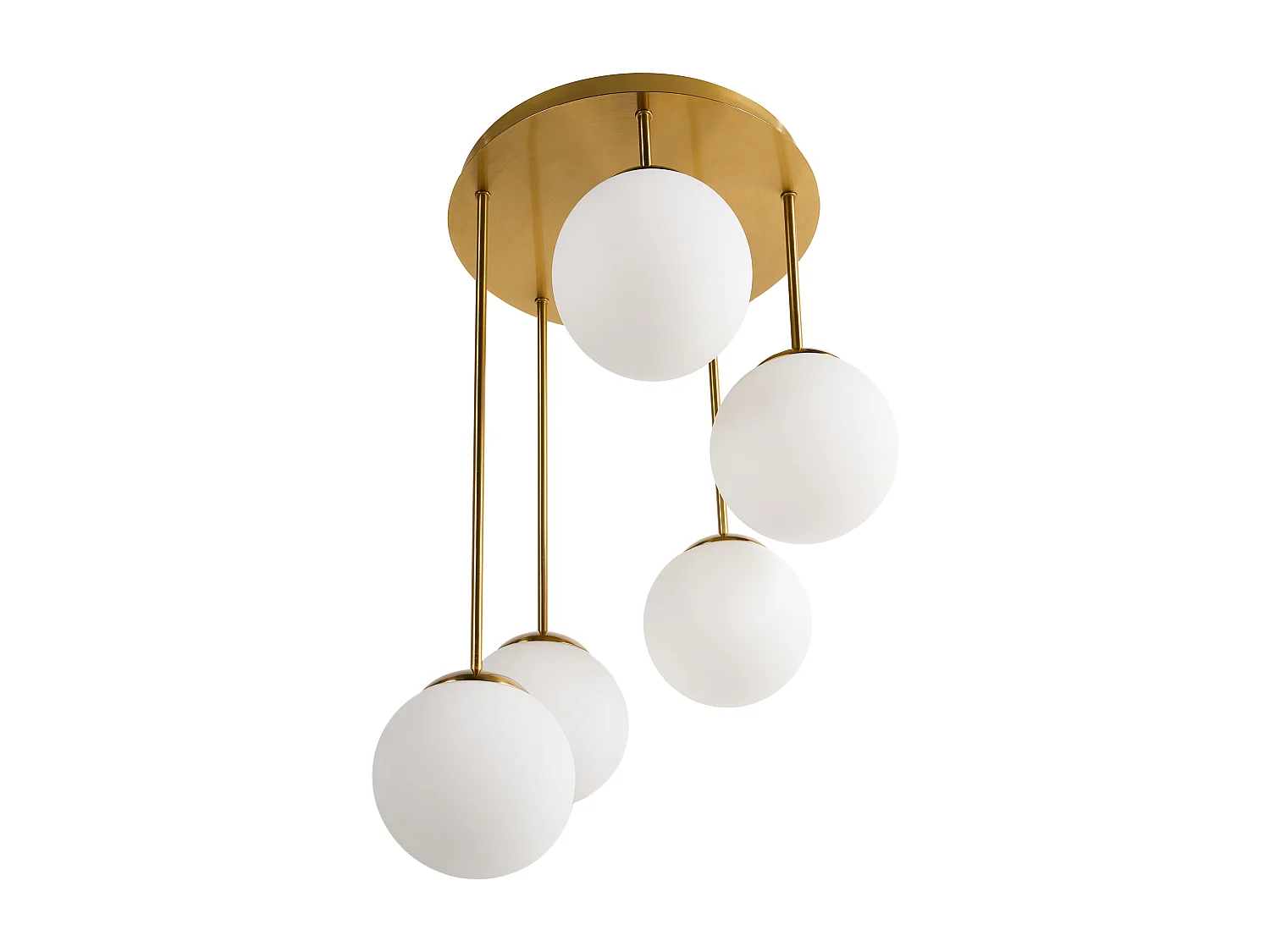 Lampes suspension à 5 lumières RIANA Métal Laiton
