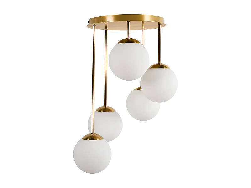 Lampes suspension à 5 lumières RIANA Métal Laiton