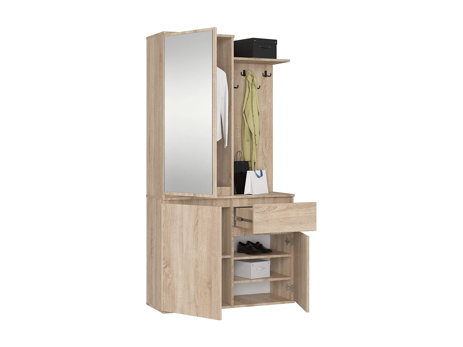 Conjunto de Móveis para Hall de Entrada ENTRO PK Carvalho Sonoma