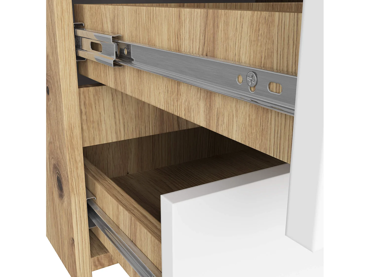 Cômoda com 6 Gavetas Artisan & Branco - Design Moderno, 100x57x35 cm, Laminado, ABS, Montagem Fácil