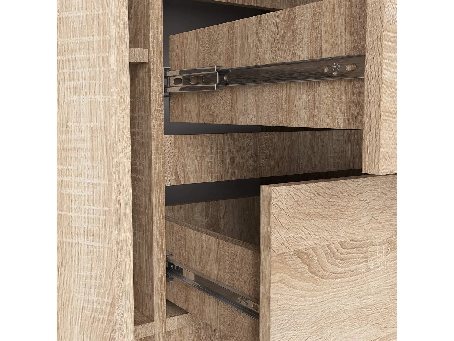 Cômoda K100 Carvalho de Sonoma 2 Portas 3 Gavetas 101x76x35 cm