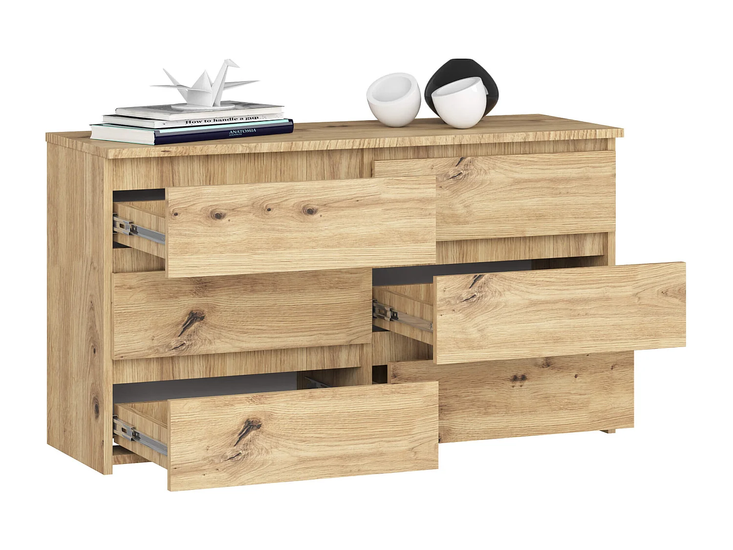 Cômoda Elegância Artisanal 6 Gavetas - Carvalho Artisan