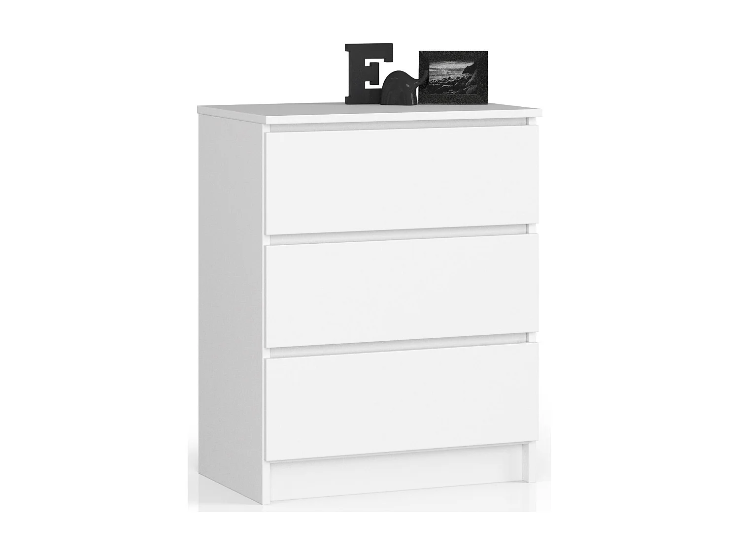 Cômoda Branca 60cm 3 Gavetas - Design Minimalista, Padrão Europeu, Auto Montagem