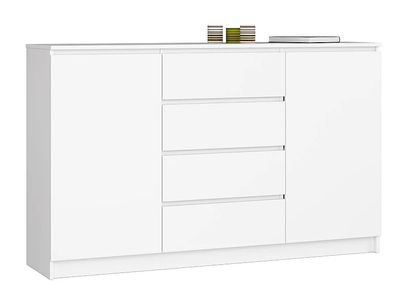 Cômoda Branca Elegante K160 com 4 Gavetas e 2 Portas