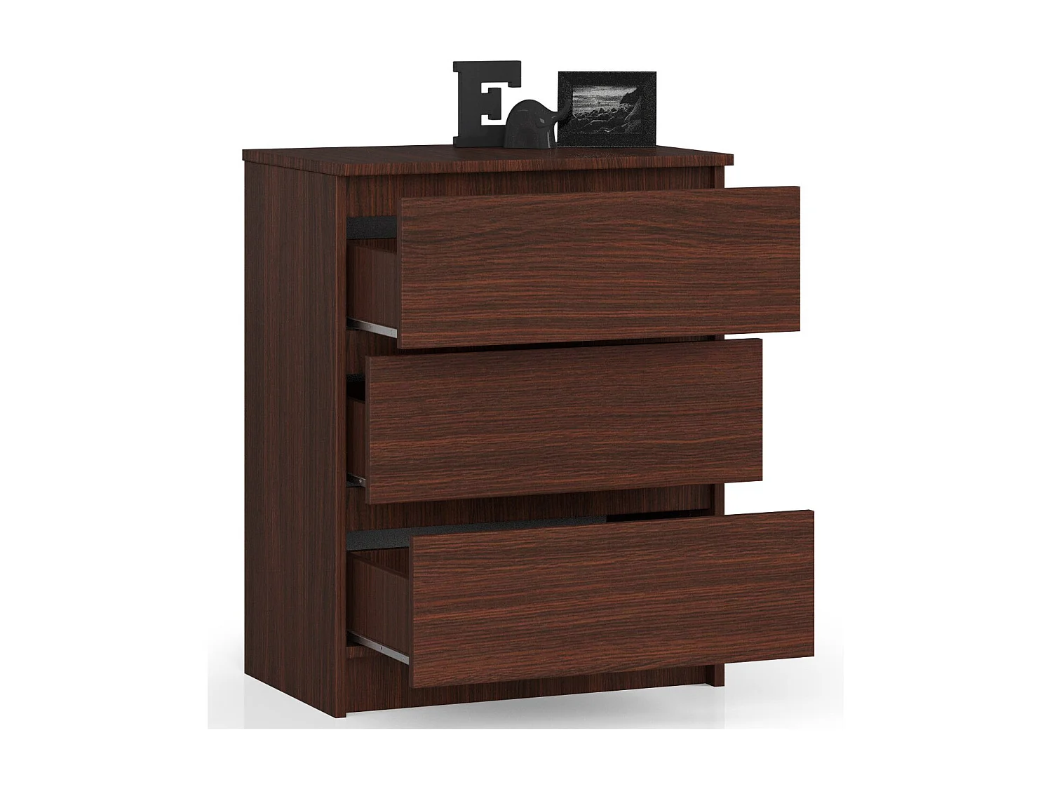 Cômoda 3 Gavetas Wenge 60 cm