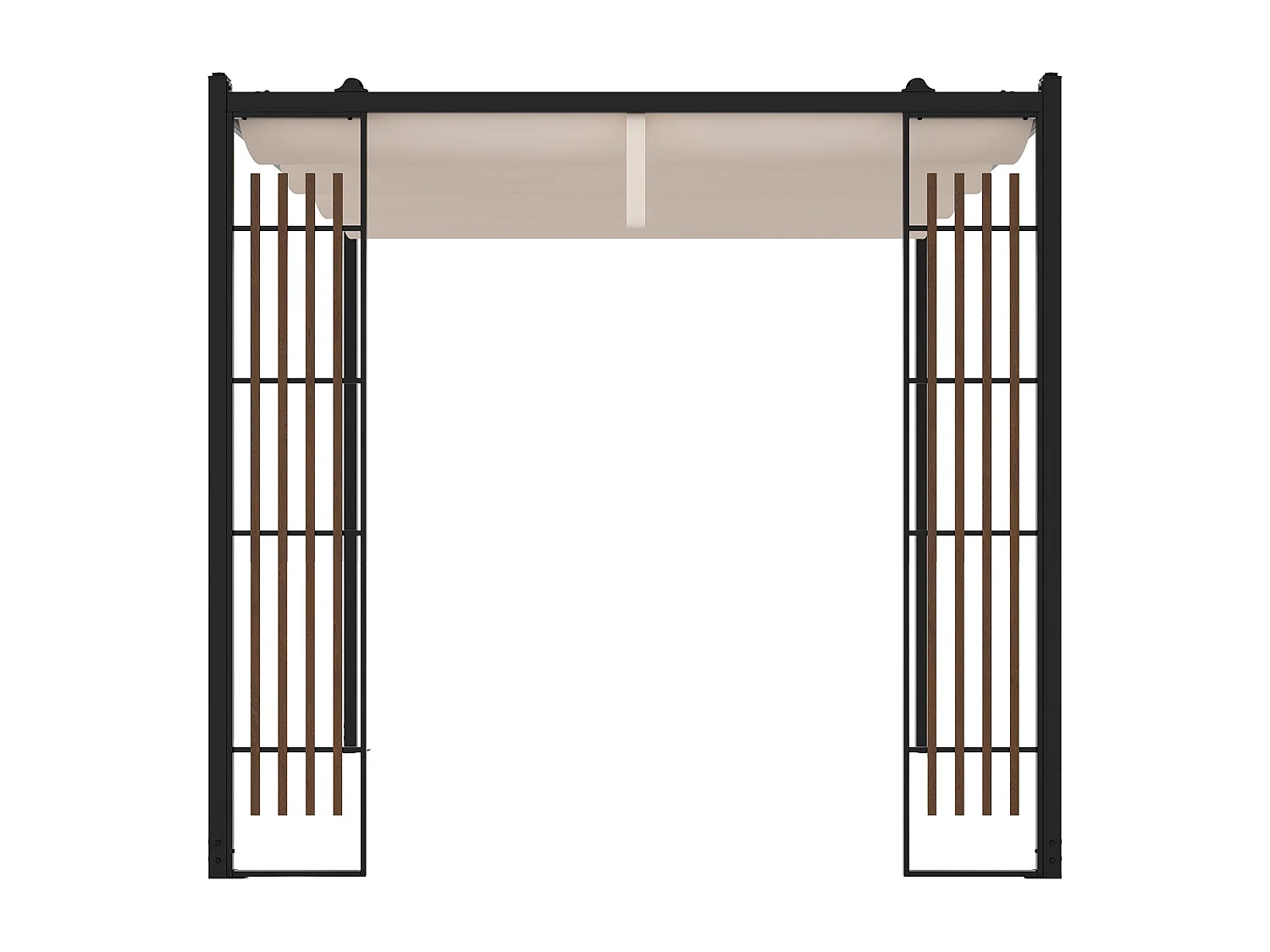 Pergola autoportante modulable en acier avec toit rétractable et treillis - 5,3 m² - noir - MAZARA