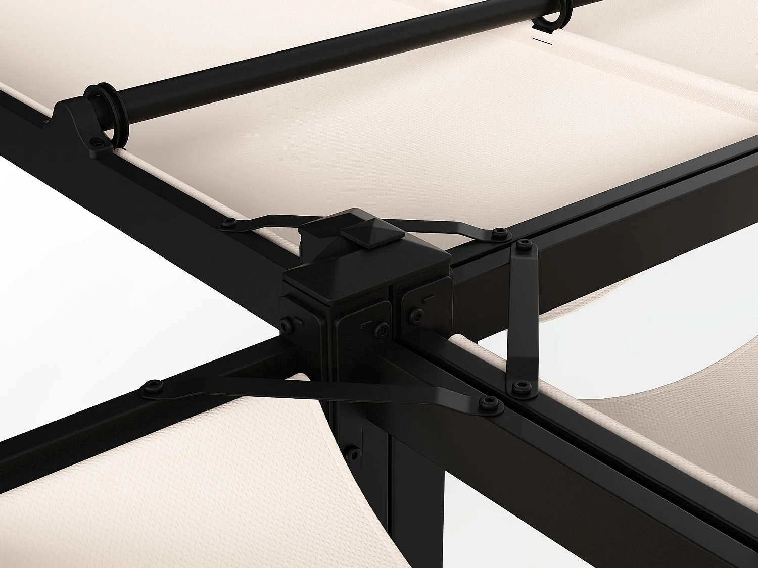 Pergola autoportante modulable en acier avec toit rétractable et treillis - 15,9 m² - noir - MAZARA