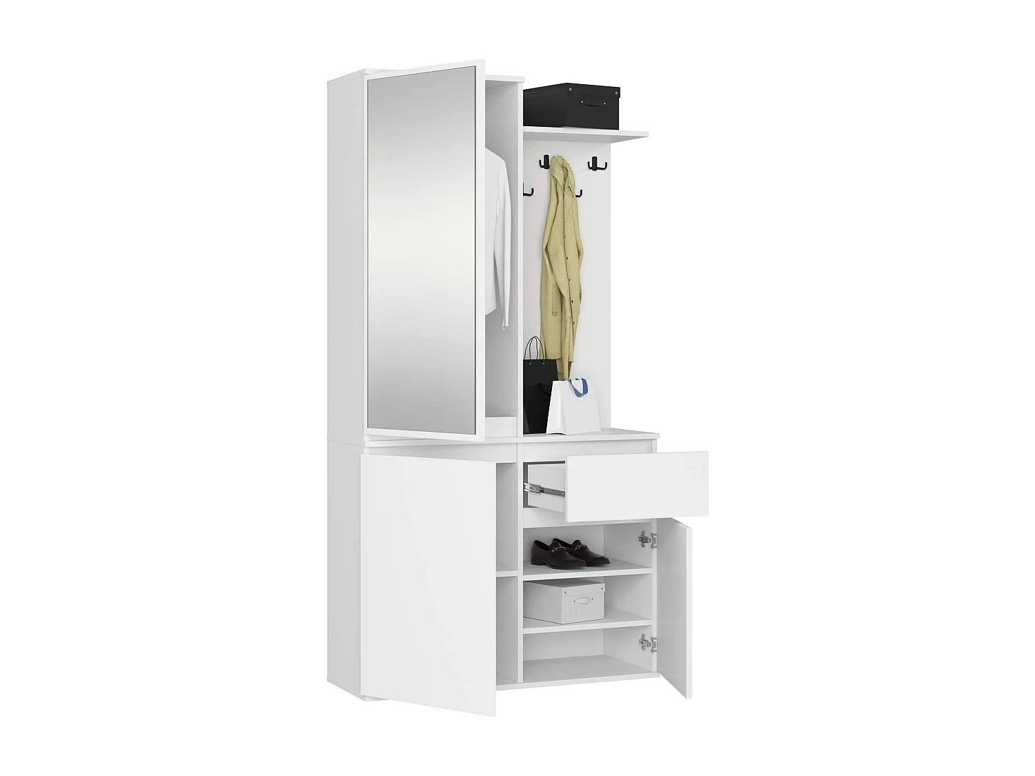 Conjunto de Móveis para Corredor ENTRO PK Branco