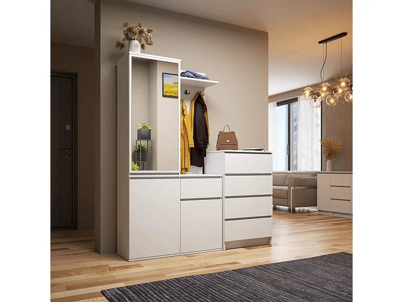 Conjunto de Móveis para Corredor ENTRO PK Branco