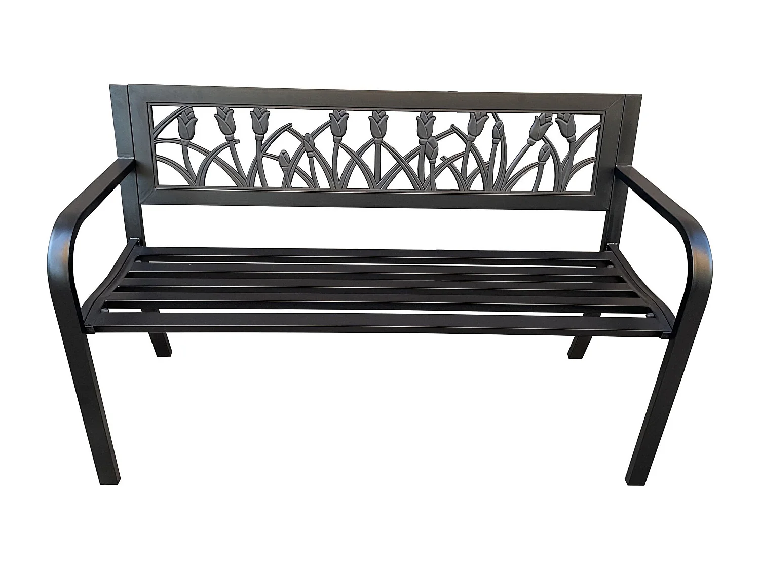 Banco de Jardim LISSA Preto em Metal e Plástico