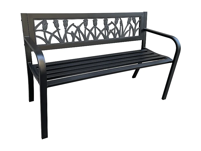Banco de Jardim LISSA Preto em Metal e Plástico