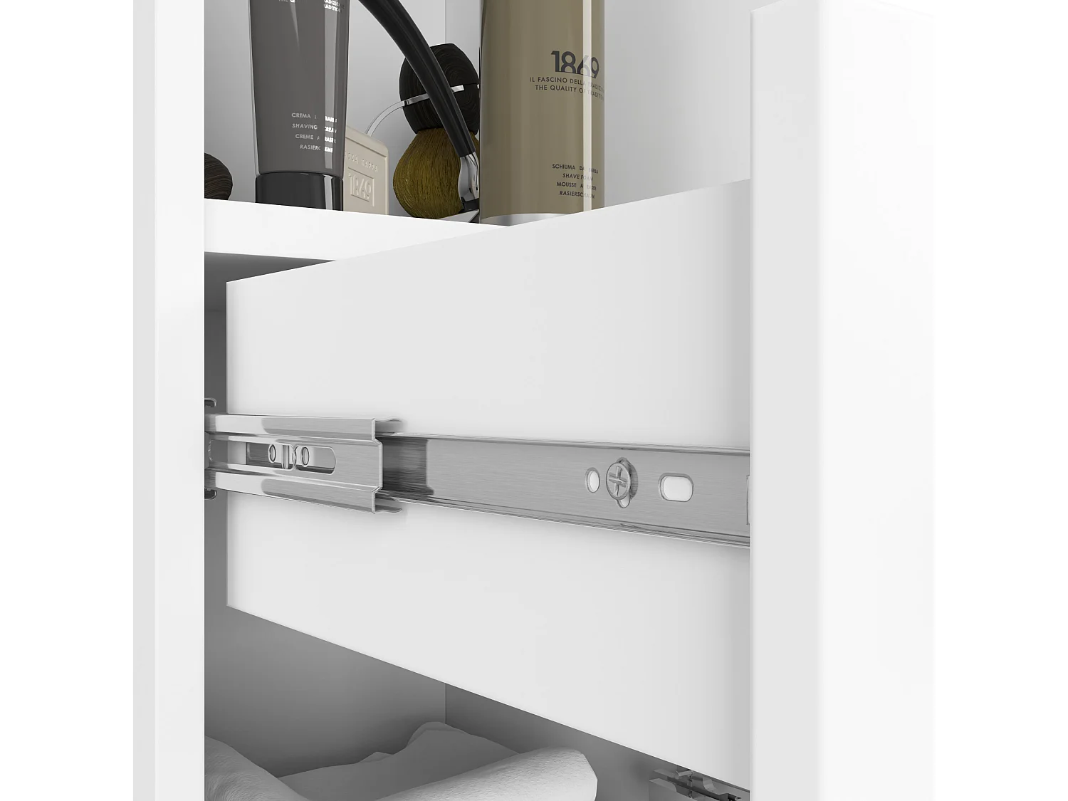 Armário de Banheiro Suspenso Fin Branco 140cm 2 Portas 1 Gaveta