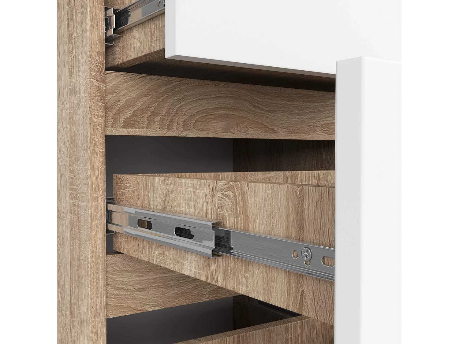 Cômoda CL4 com 4 Gavetas em Carvalho Sonoma e Branco - 40x74x35 cm