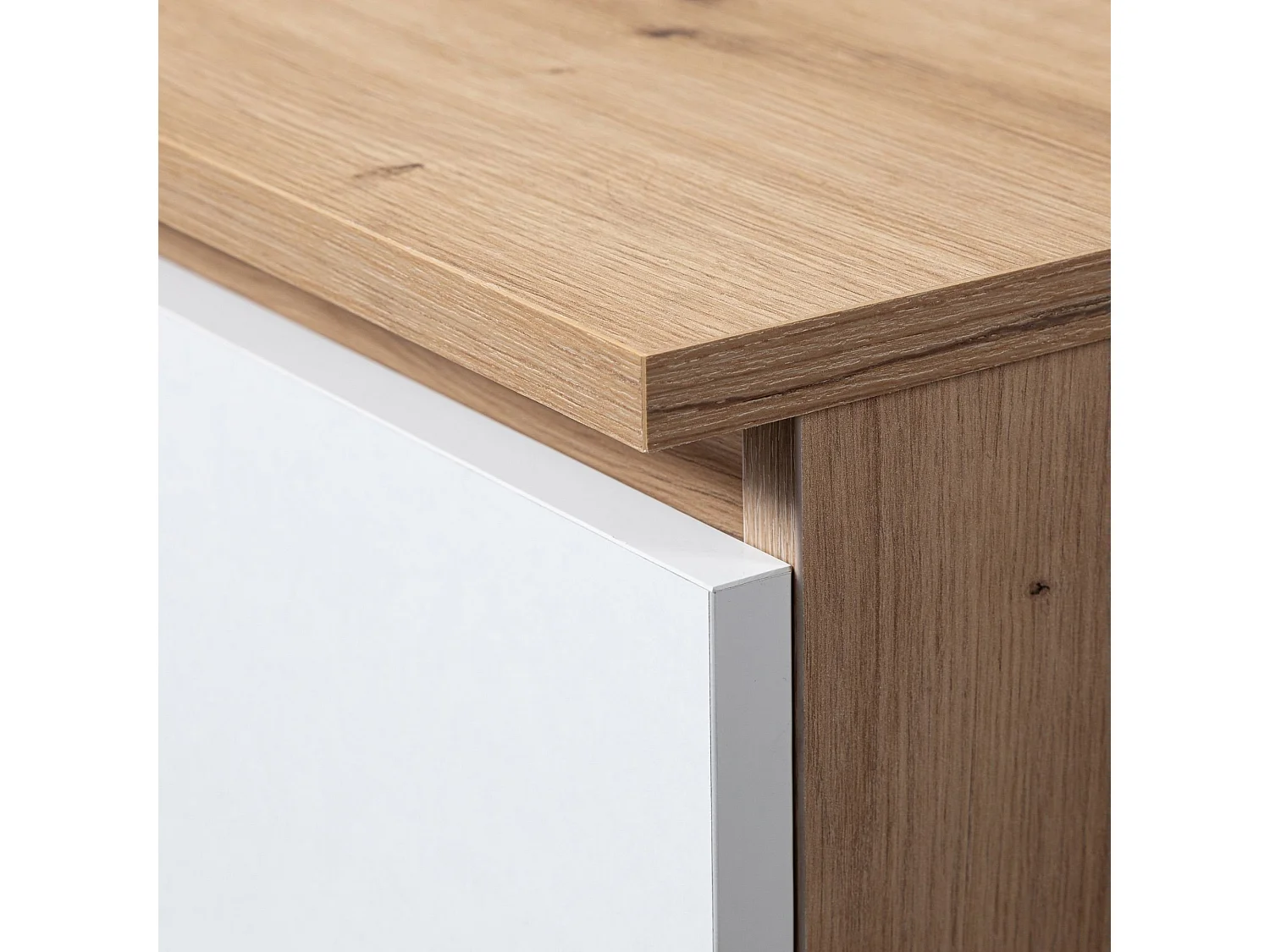 Aparador Elegante Dãb Artisan e Branco com 3 Gavetas e 2 Portas - K100