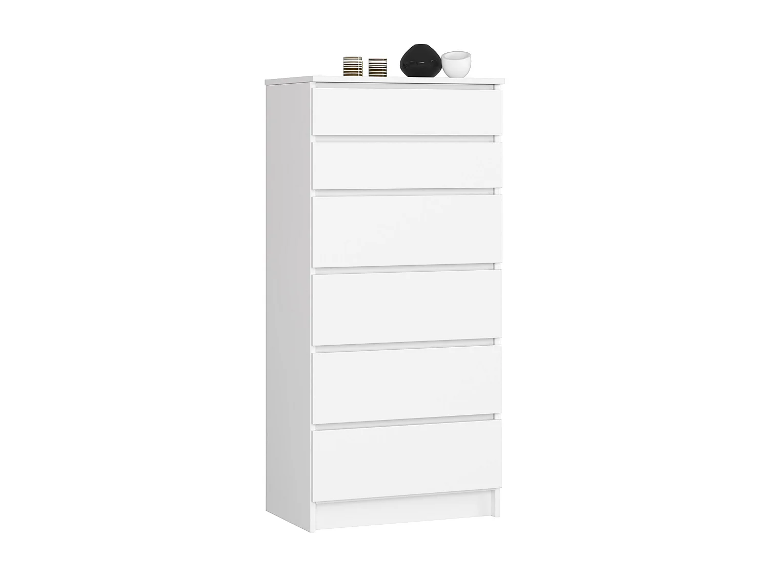 Cômoda Elegante Branca K60 com 6 Gavetas (130x60x40cm) - Mobiliário Moderno e Funcional