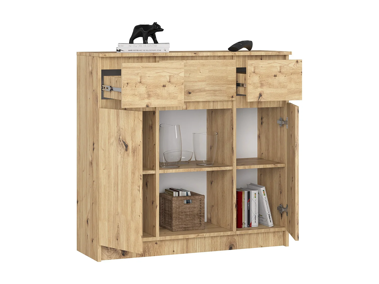 Cômoda Dâb Artisan K100 com 3 Gavetas e 2 Portas - Mobiliário Clássico