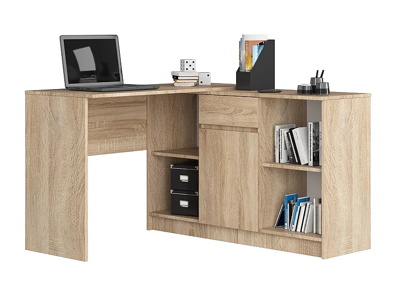 Conjunto de Móveis de Escritório: Aparador e Mesa em Carvalho Sonoma