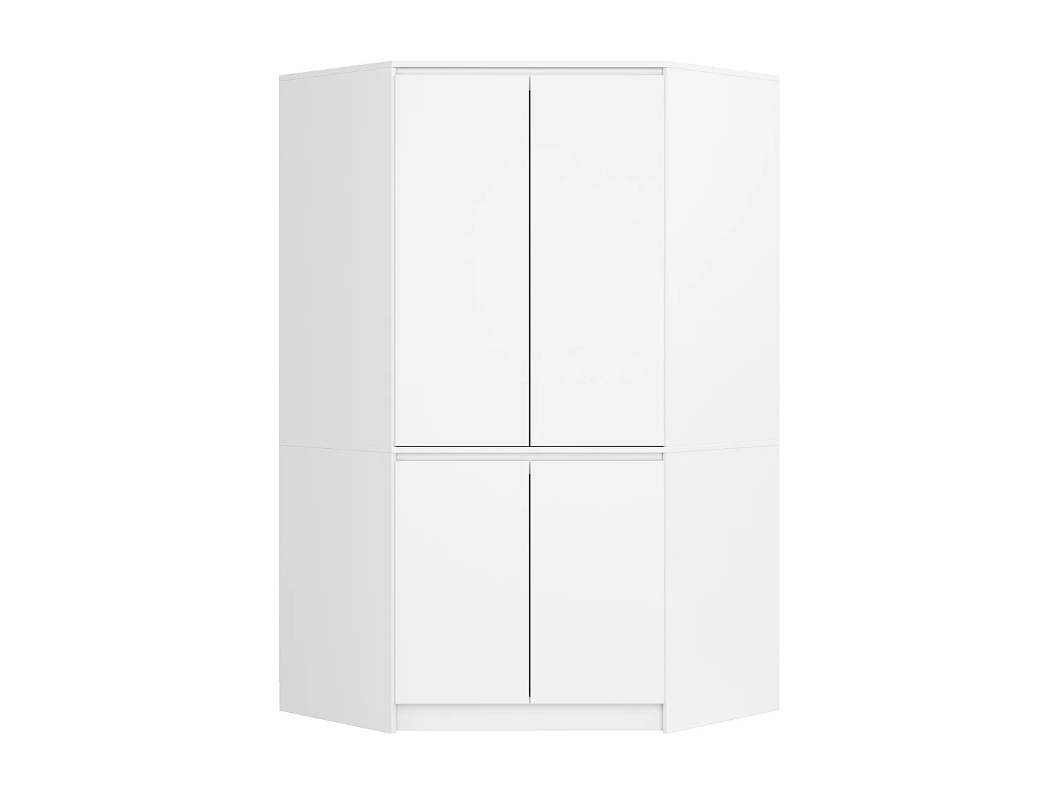 Guarda-roupa de Canto S100 4 Portas Branco 100x180x50cm