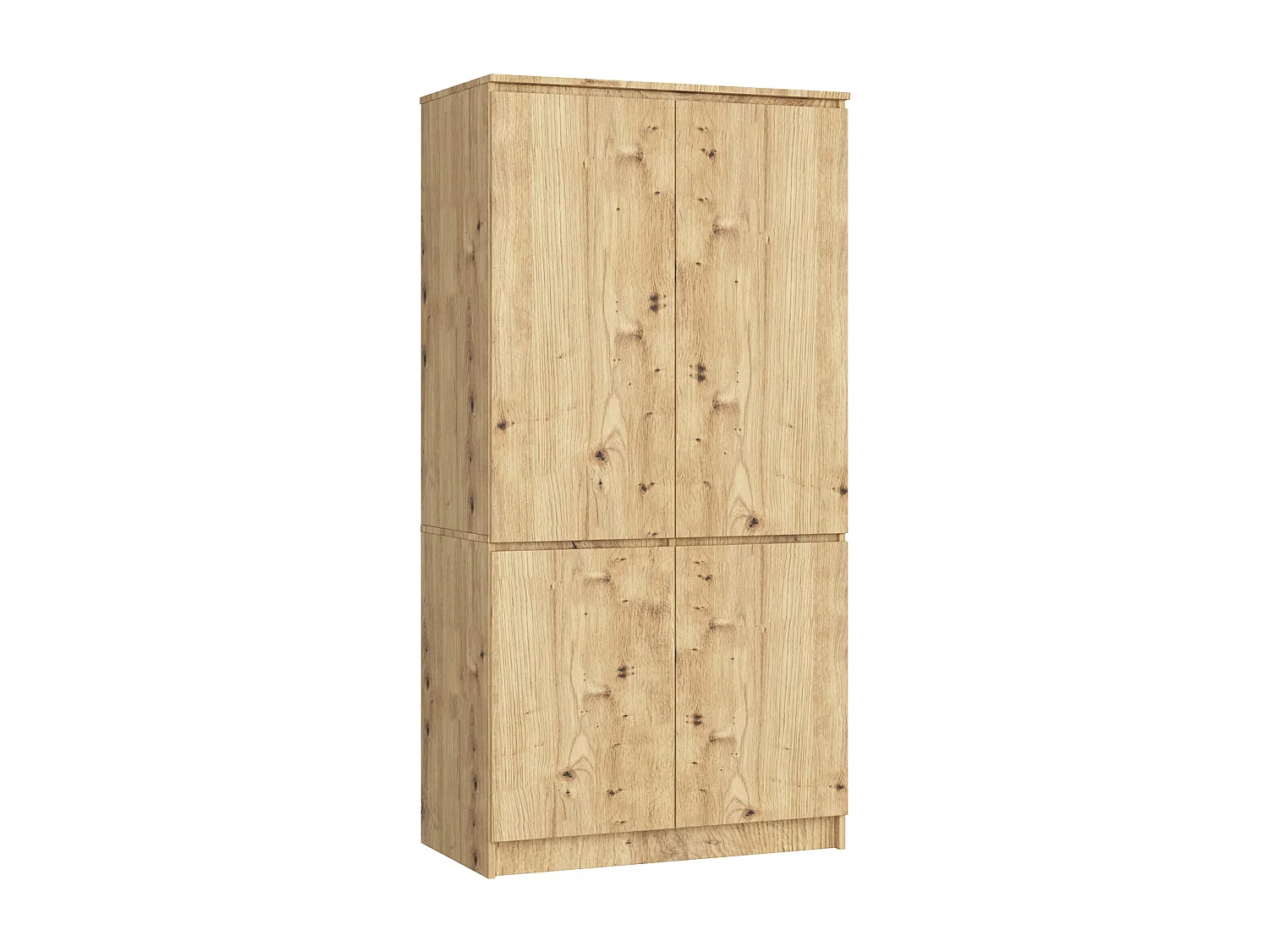 Guarda-Roupa S90 4 Portas Carvalho Artesanal Montagem Simples