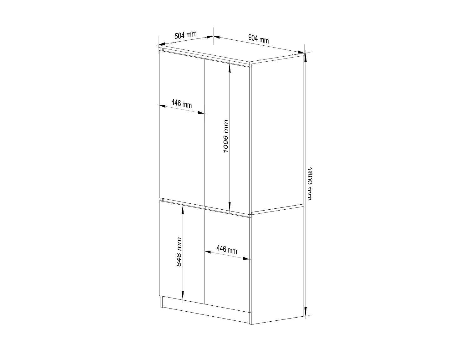 Guarda-roupa Sonoma S90 4 Portas - 90x180x51 cm, Madeira Laminada, Auto Montagem