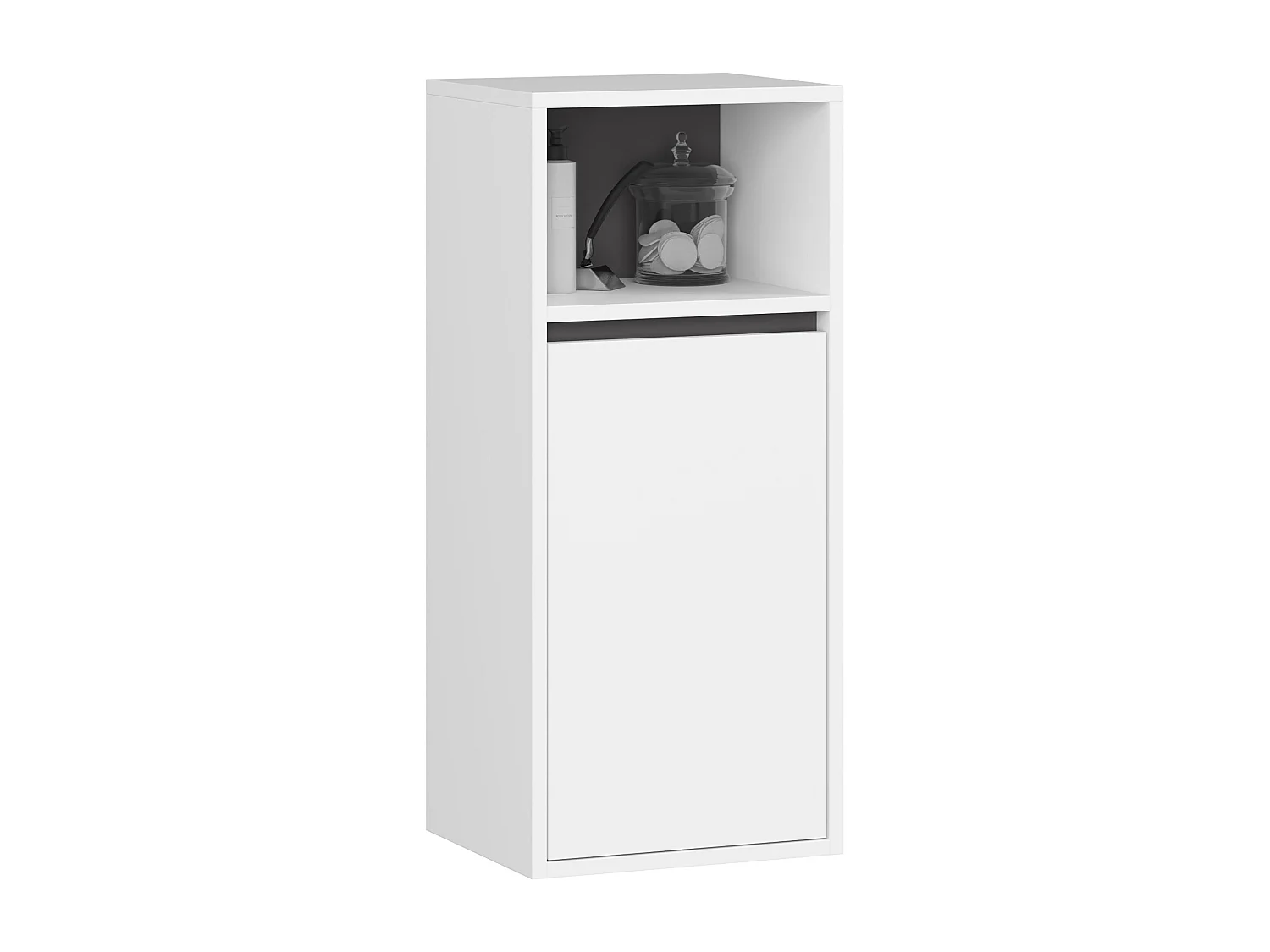 Conjunto de Móveis Banheiro Suspensos VAMI Branco/Grafite Cinza