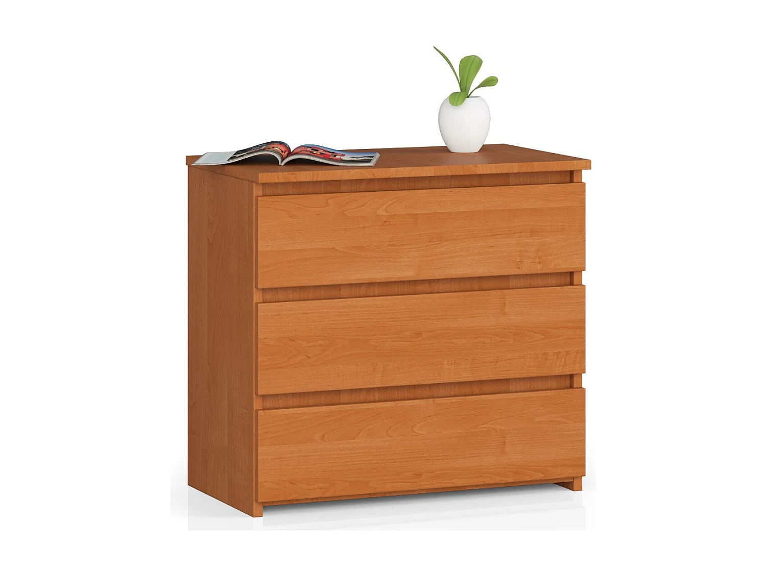 Cômoda com 3 Gavetas Amieiro 60x57x35 cm - Madeira Laminada/ABS - Acabamento Fosco - Montagem DIY