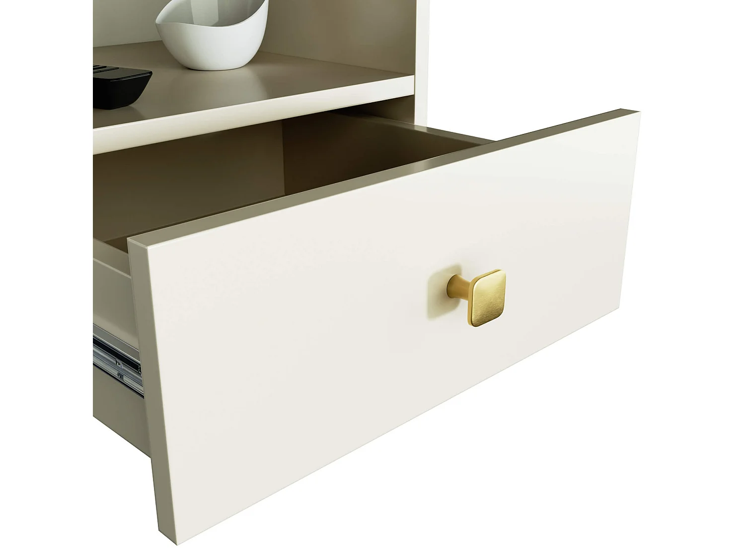 Cômoda MOBI K-01 Kaszmir Dourado com Gaveta e Prateleira