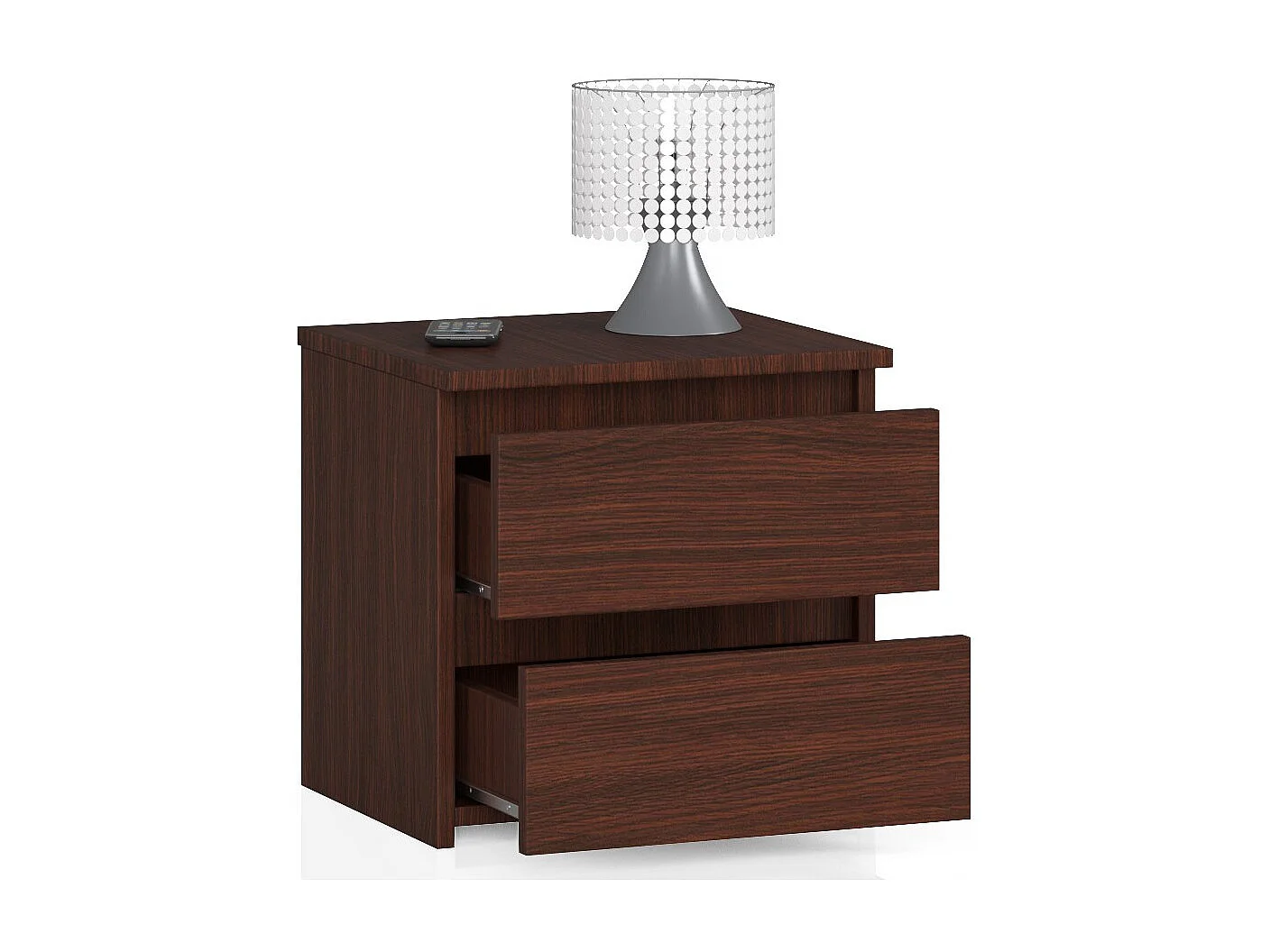 Cômoda Moderna 2 Gavetas Wenge 40x40 cm