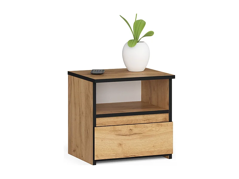 Cômoda Carvalho CL1 com Gaveta e Prateleira, 40x40x35 cm, Montagem DIY