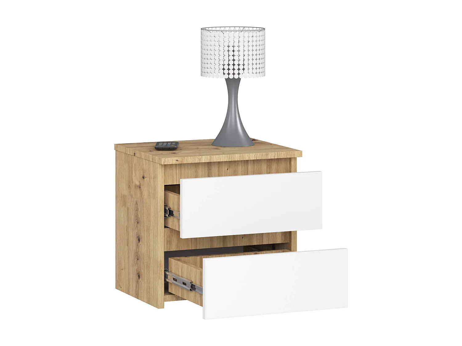 Cômoda Artisan Branco 2 Gavetas 40x40x35cm