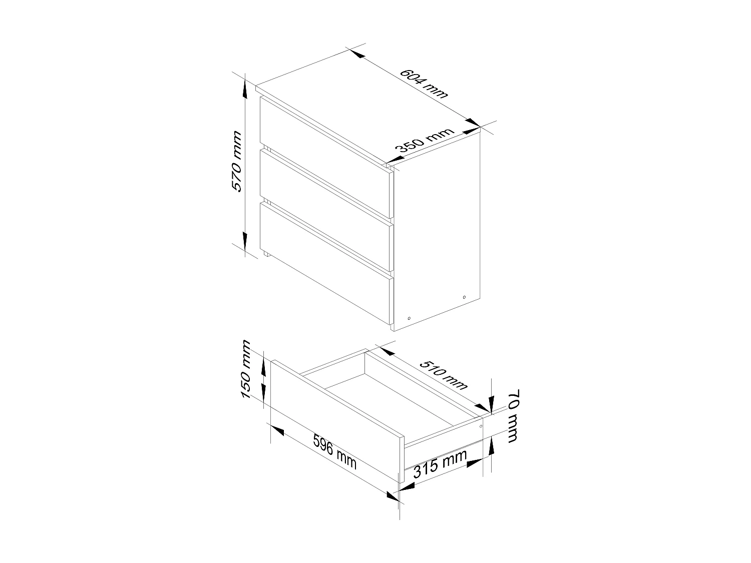 Cômoda Elegante Venge 3 Gavetas - Design Compacto e Moderno