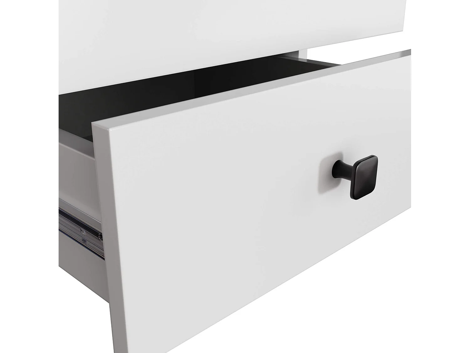 Cômoda Bicolor MOBI K-02 com 2 Gavetas, Branco e Preto, 40x43x37 cm