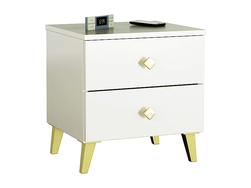 Cômoda MOBI K-02 Kaszmir Dourado - 2 Gavetas, Laminado, Montagem Fácil