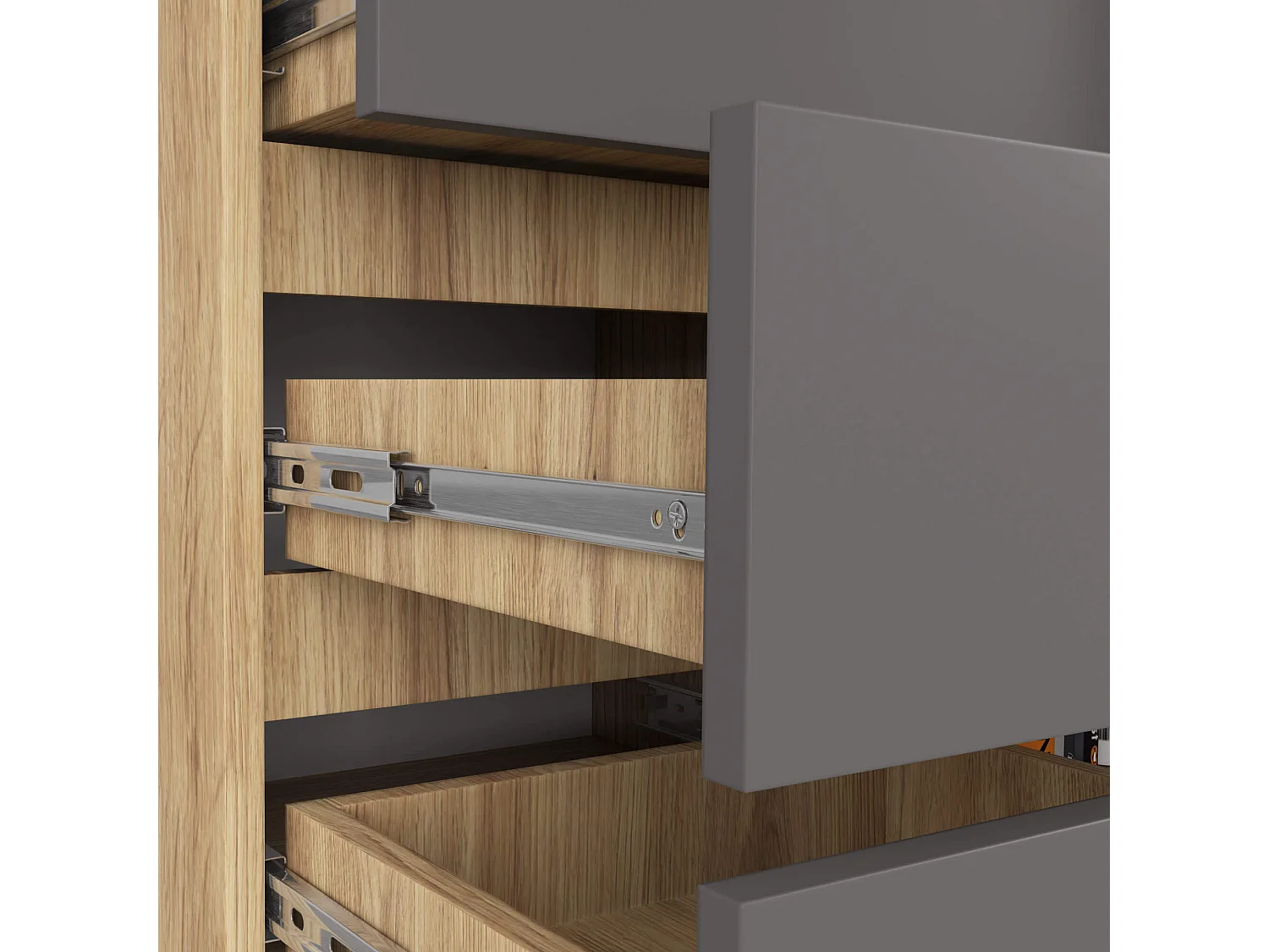 Cômoda Elegância Artisan em Carvalho com Grafite e 5 Gavetas