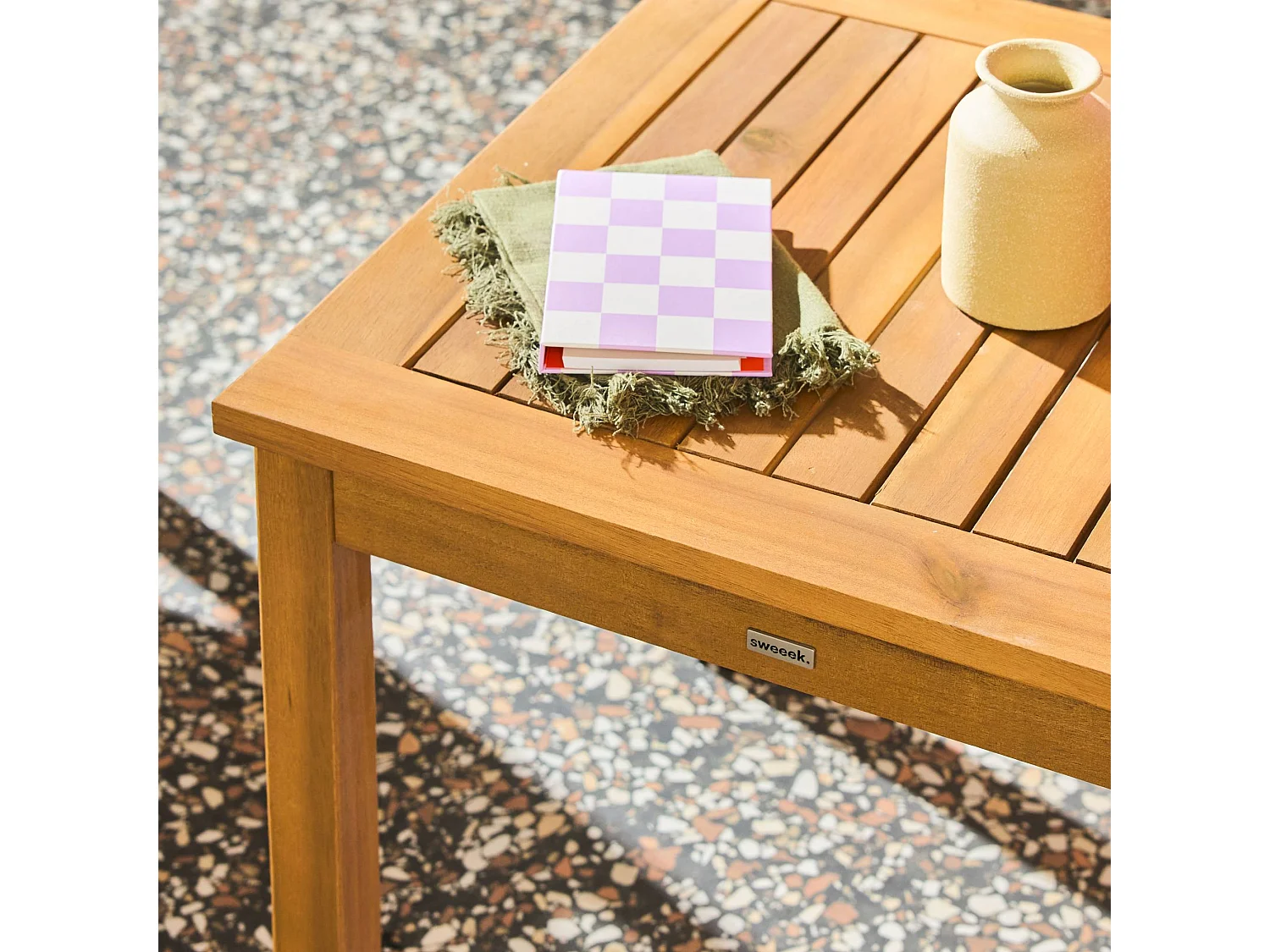 Salon de jardin bois d'acacia 2 places écru -  Fauteuils et table basse - Ushuaïa