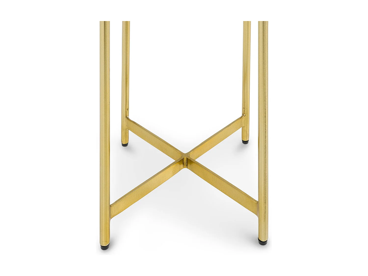 Table d'appoint CRATO H 55 cm Ronde, Plateau en Marbre Couleur Blanc, Bout de Canapé pour Salon Design Chic, Piétement en Métal