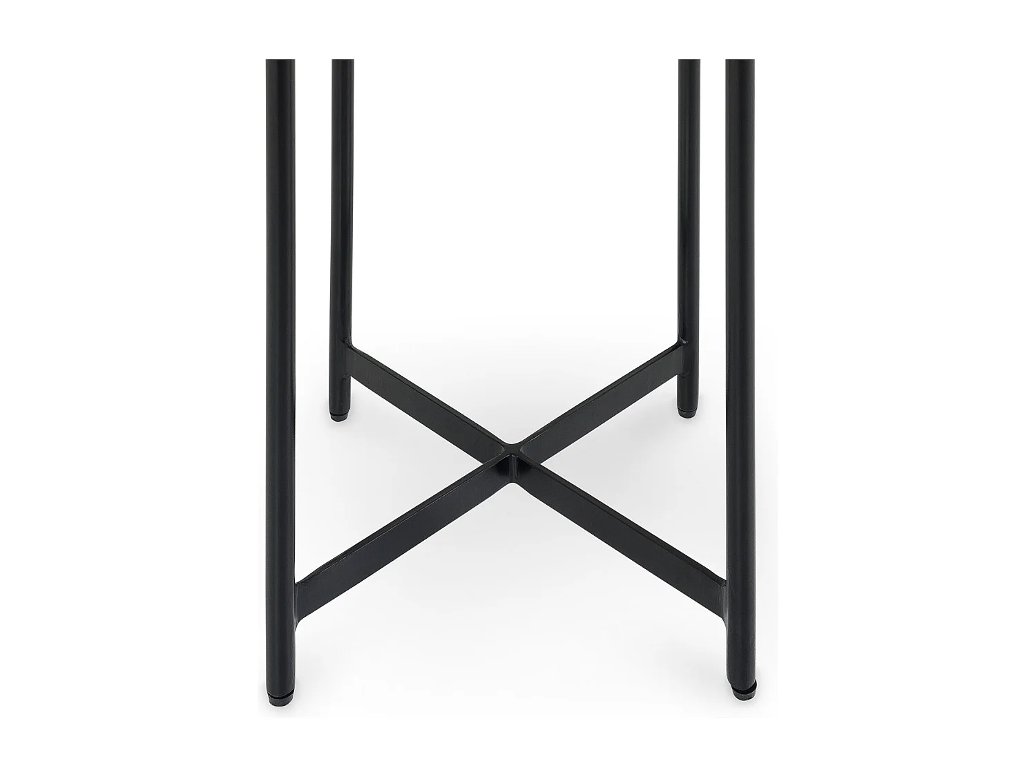 Table d'appoint CRATO H 55 cm Ronde, Plateau en Marbre Blanc, Bout de Canapé pour Salon Design Chic, Piétement en Métal Noir