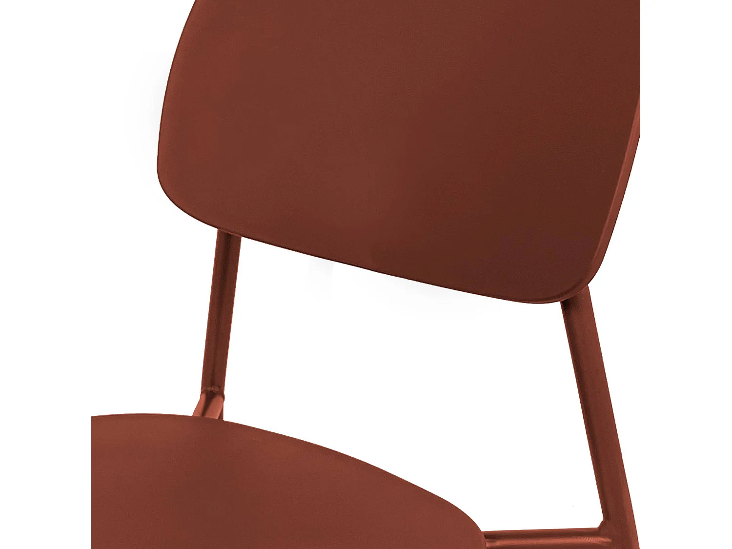 Table de jardin bistrot ronde acier + 2 assises Ø60cm terracotta - Orea + Liva