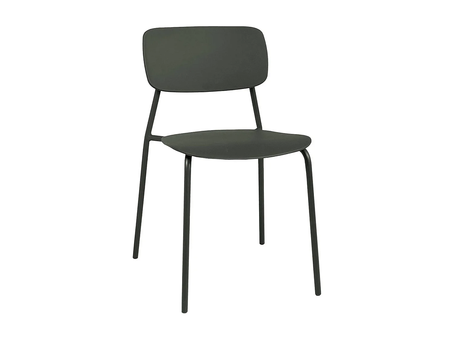 Table de jardin bistrot ronde acier + 2 assises Ø60cm kaki - Orea + Liva