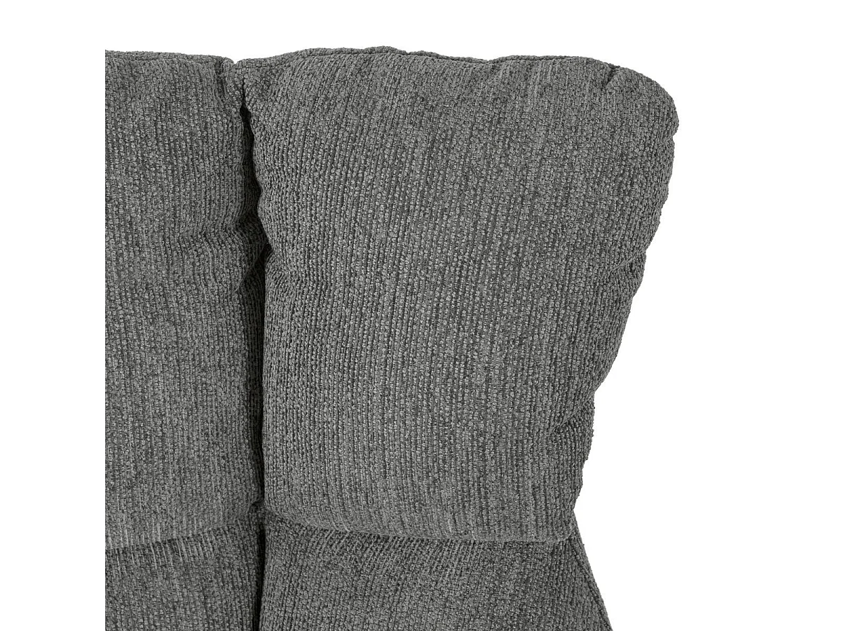 Fauteuil pivotant grand confort en tissu chenillé gris piètement métal laqué noir - LINETTE