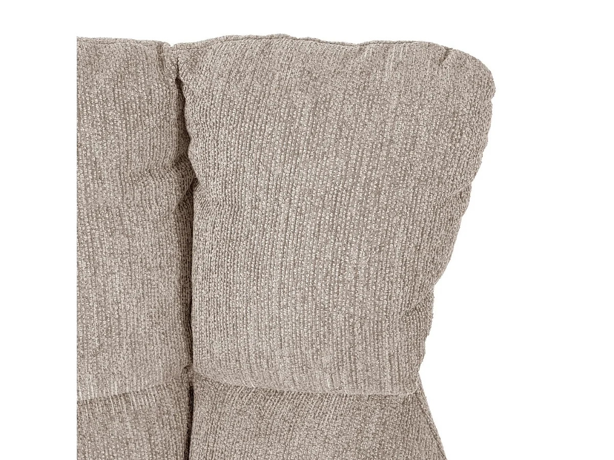 Fauteuil pivotant grand confort en tissu chenillé crème piètement métal laqué noir - LINETTE