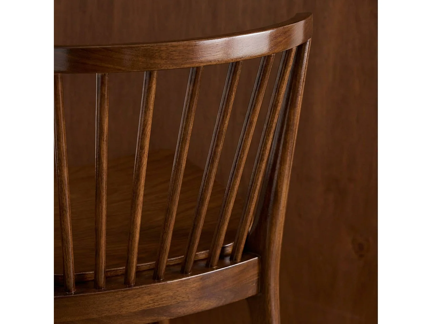 Taburete de bar con barrotes de madera de hevea, set de 2 nogal