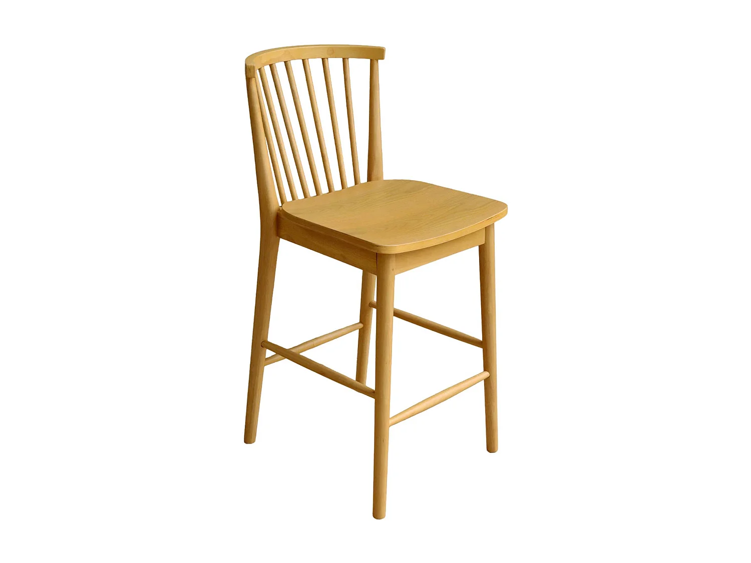 Set di 2 sgabelli da bar con barre di legno di hevea , marrone