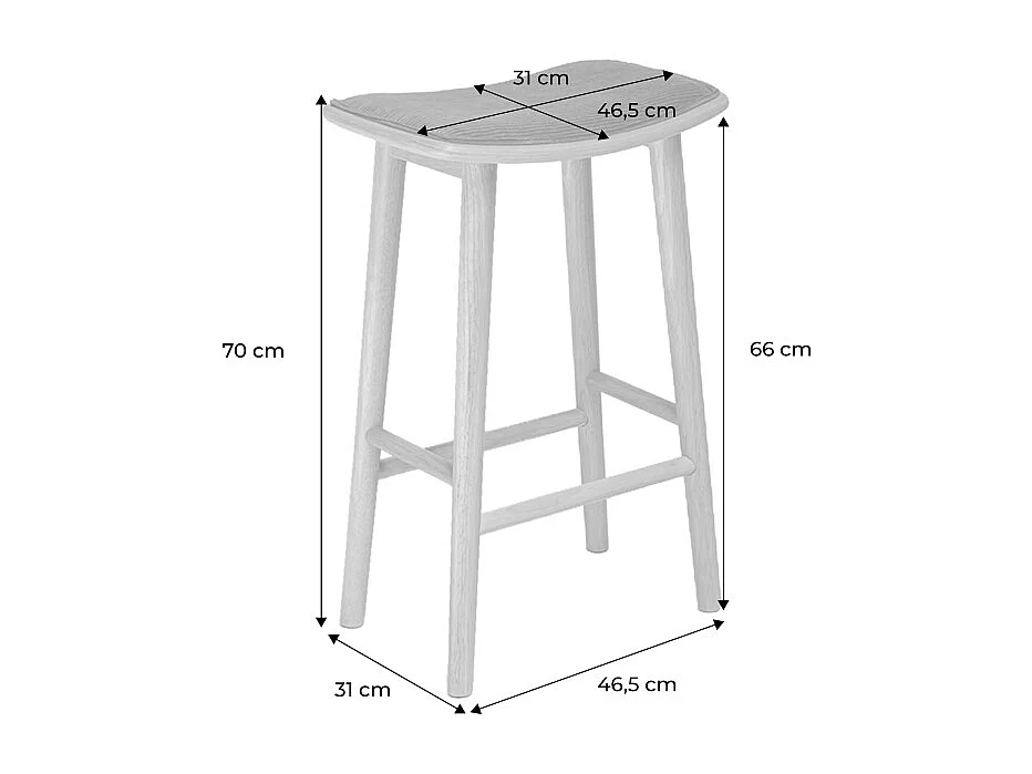 Set 2 sgabelli da bar vintage in legno di hevea e velluto a coste,