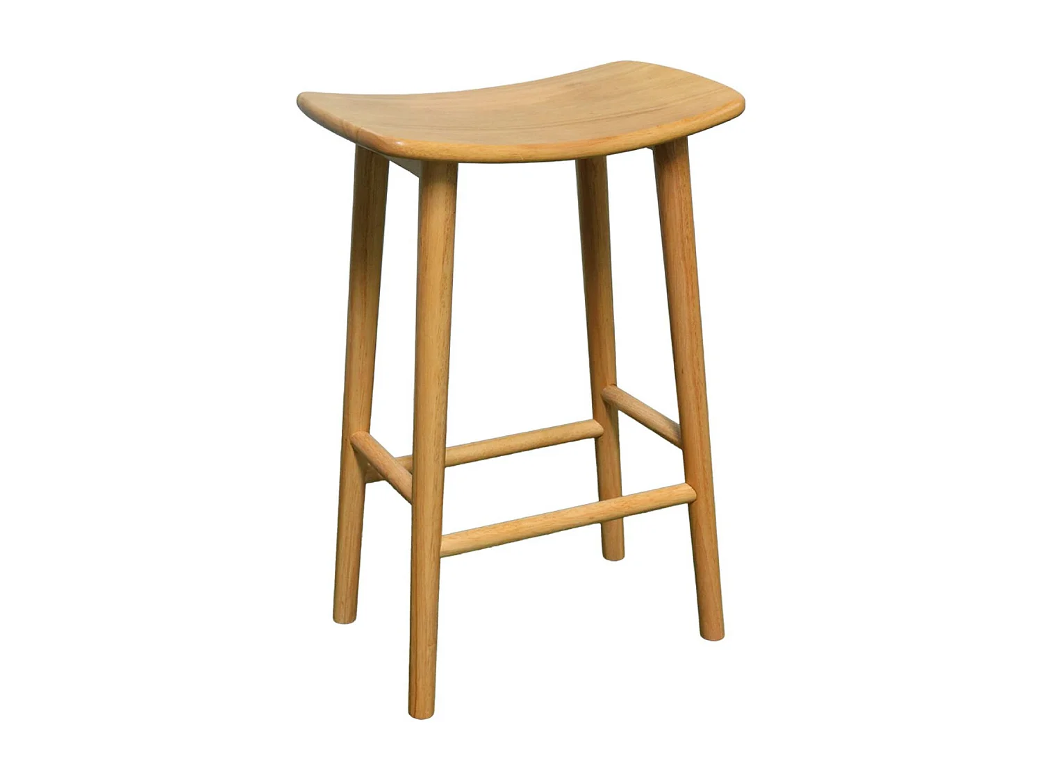 Taburete de bar vintage de madera de caucho, set de 2 natural